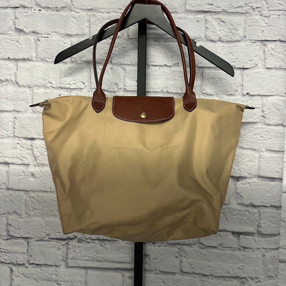 Longchamp Khaki Shopping Tote Shoulder Bag
